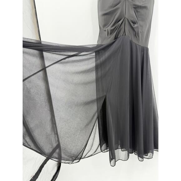 Vintage 90s Y2K Cache Strapless Mermaid Gown Black Ruched Sz 2 Dress Fairy Goth - Picture 6 of 15